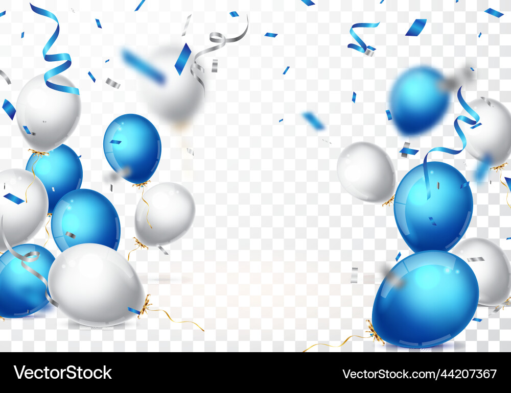 Birthday Balloons & Confetti Banner Vector Image