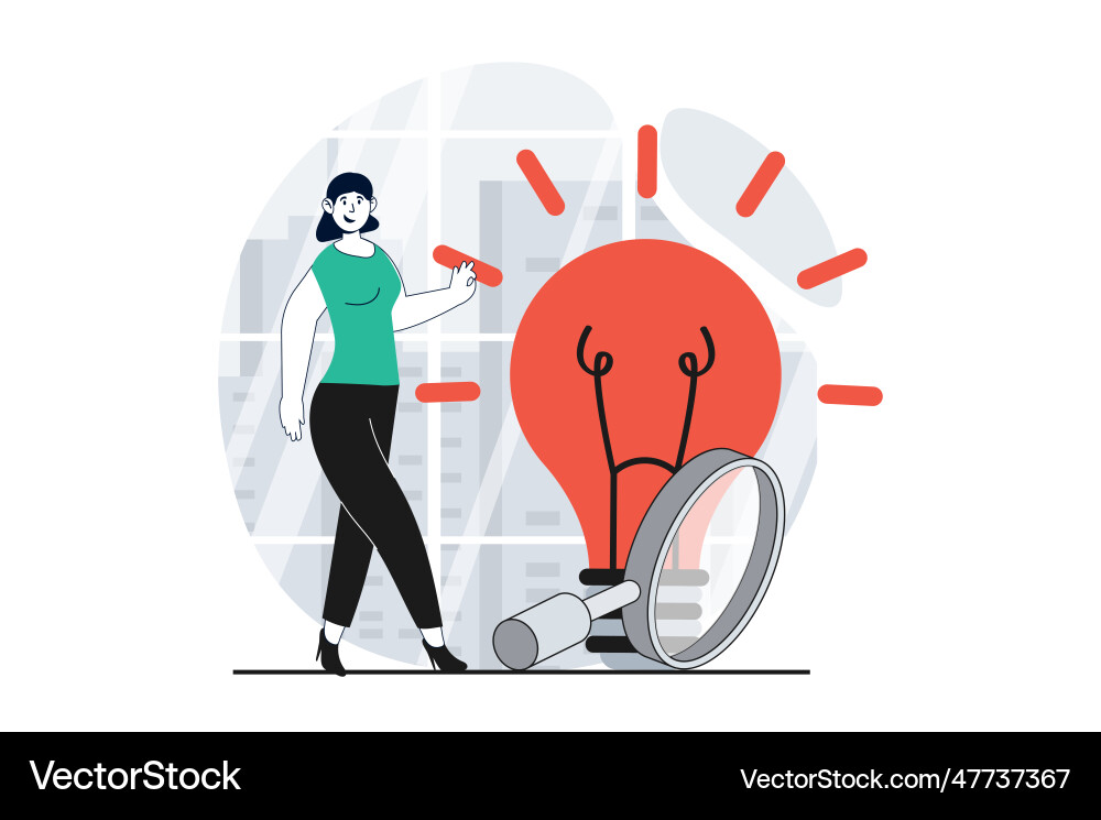 Finding solution concept with people scene in flat Finding solution concept with people scene in flat vector image
