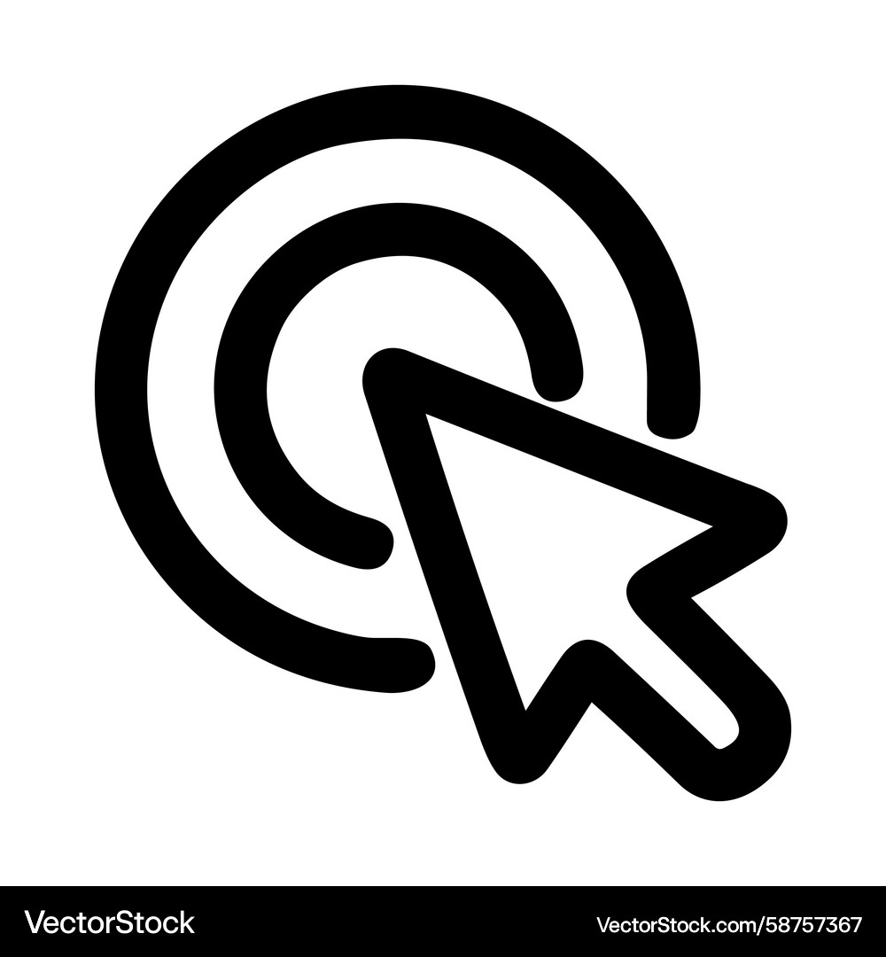 Line Art Cursor Click Target Vector Image