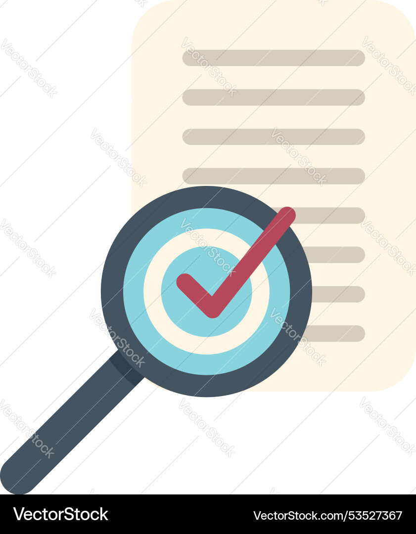 Magnifying glass examining document with check Magnifying glass examining document with check vector image