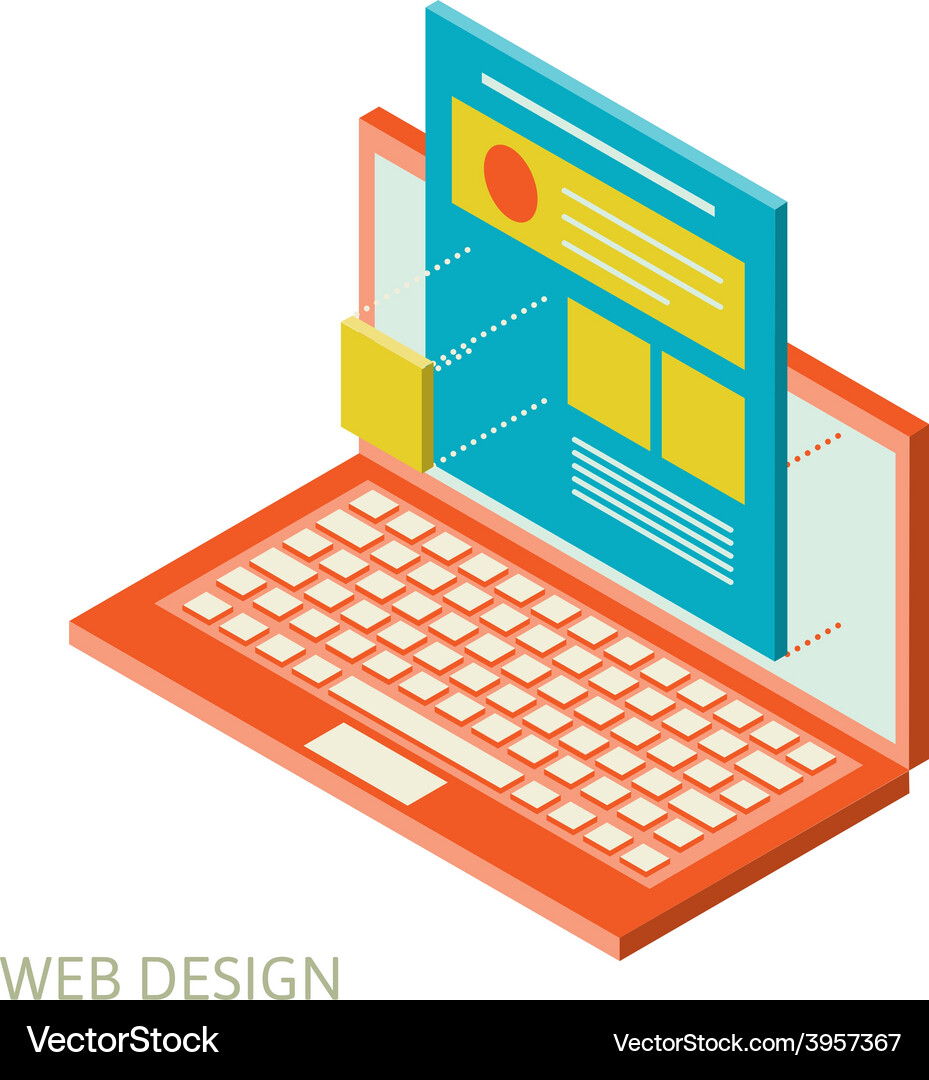 Mobile and desktop website design development Vector Image