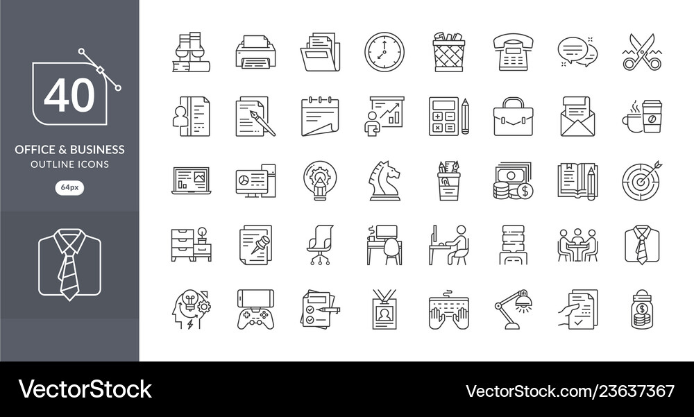 Office Icon Collection Vector Image