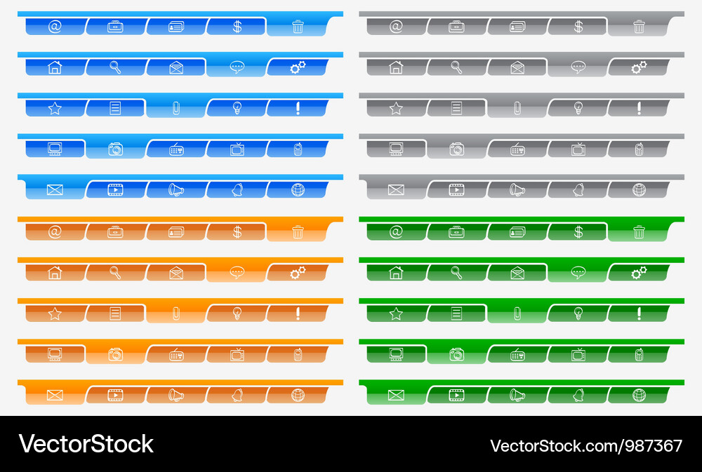 Website navigation set Vector Image