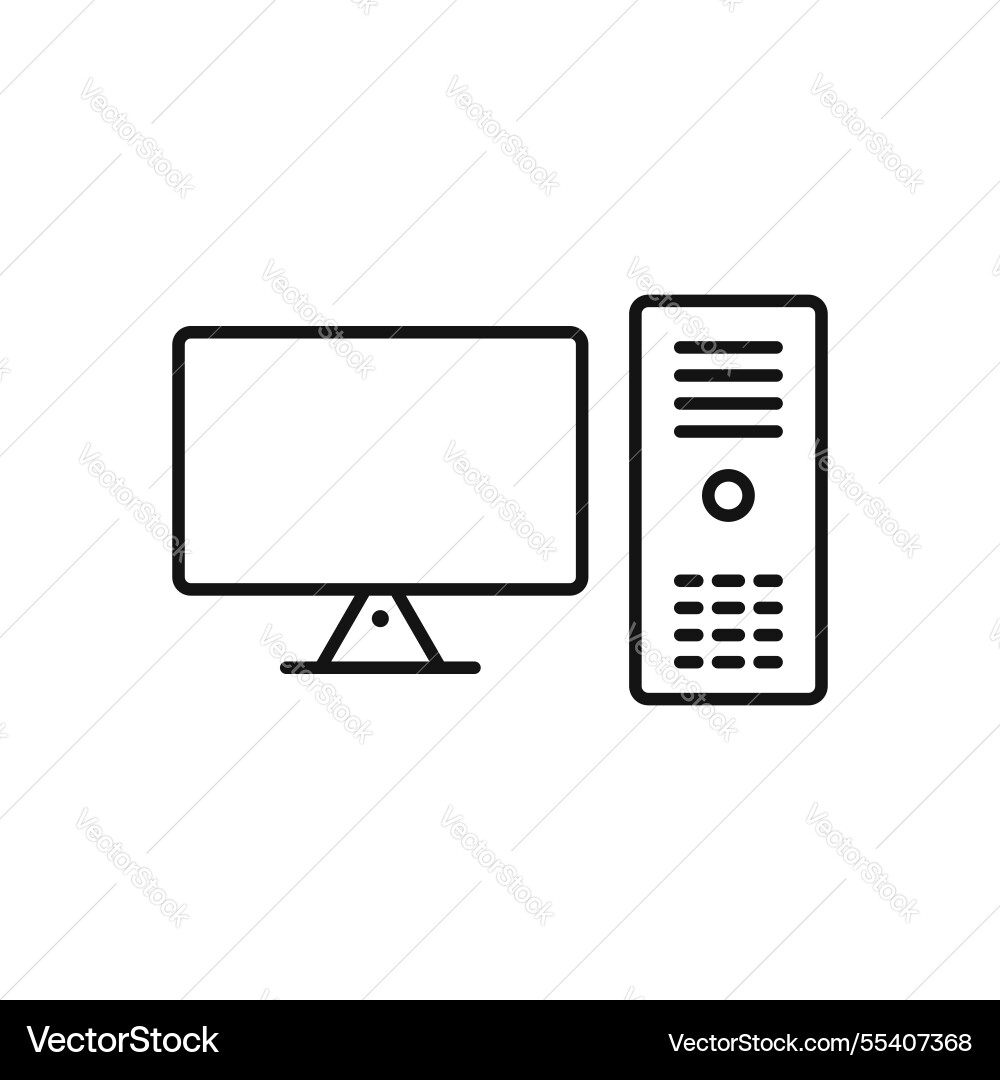 Computer icon simple thin line Vector Image