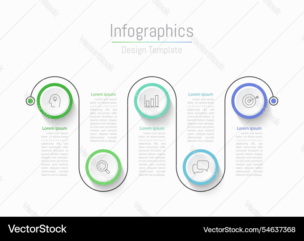 Infographic 5 options design elements Infographic 5 options design elements Vector Image