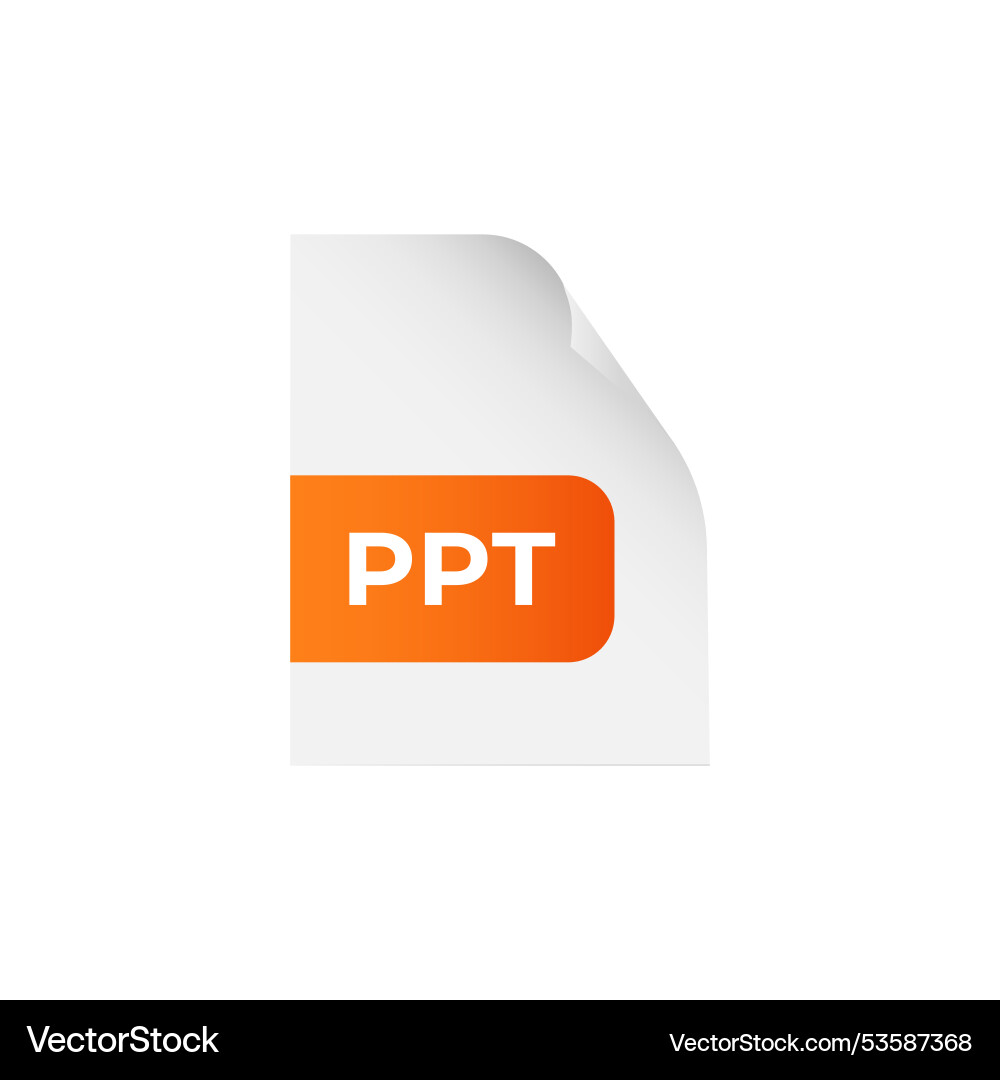 Orange ppt document icon for computer vector image