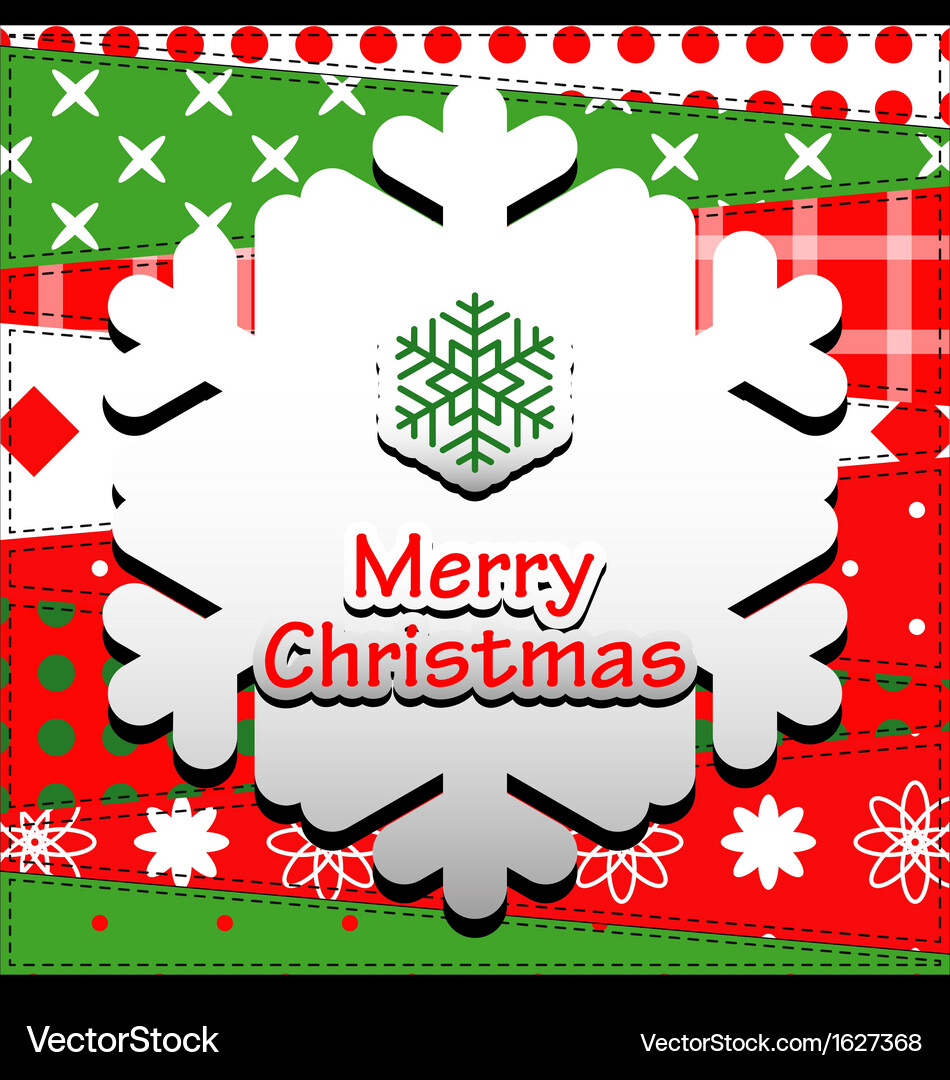 Patchwork background with snow flake Vector Image
