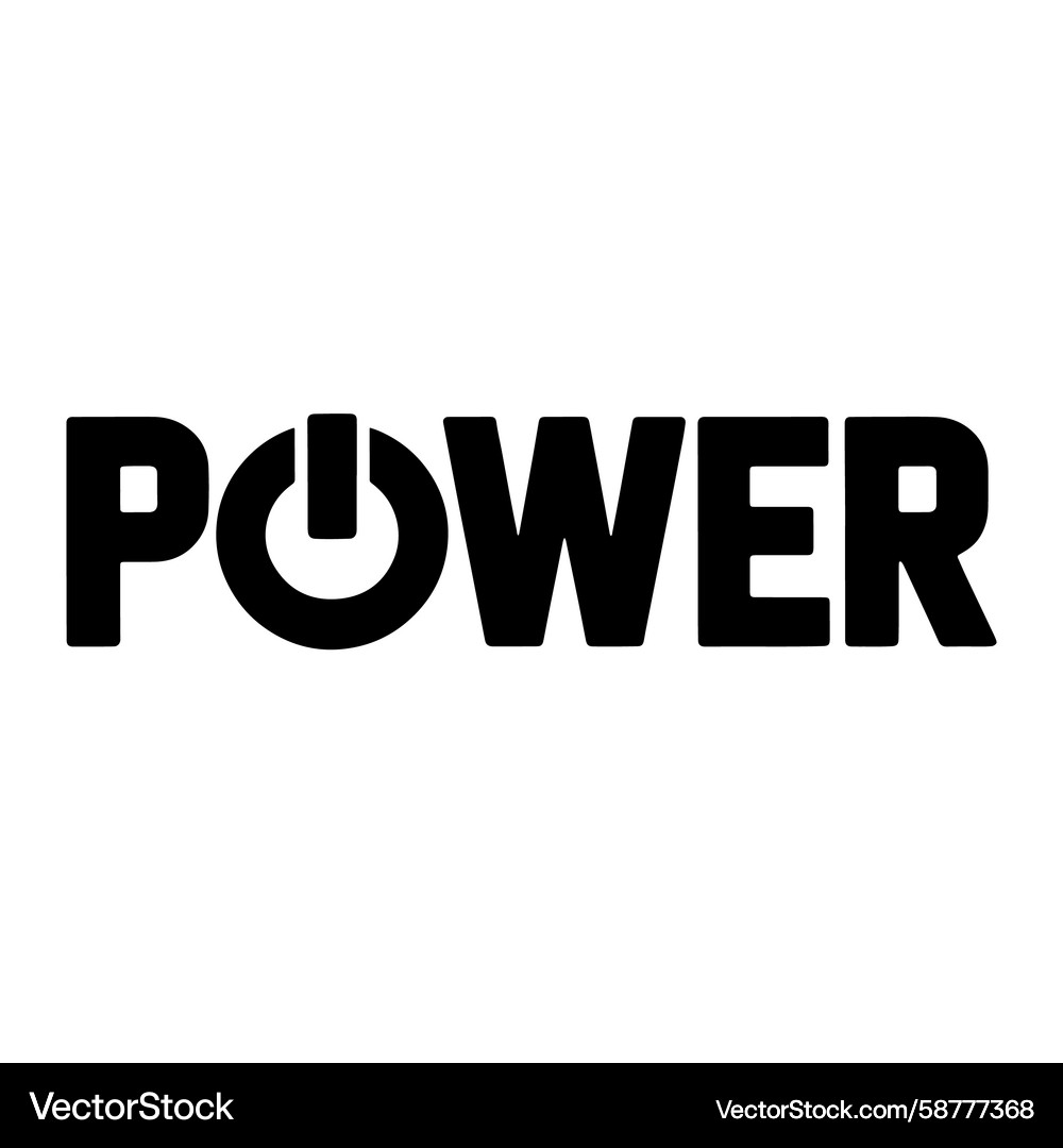 Power Button with Circular Symbol Vector Image