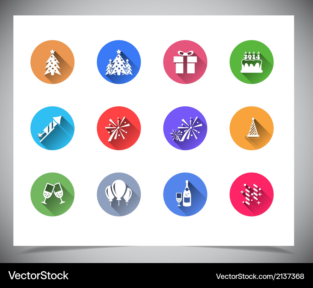 Set of flat color buttons Vector Image