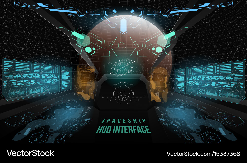 Spaceship HUD Interface Display vector image