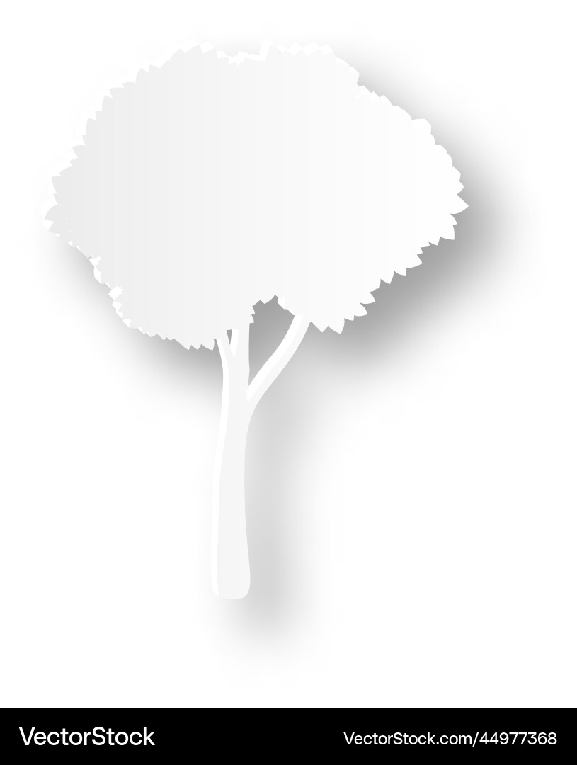 Tree paper cut with realistic texture white Tree paper cut with realistic texture white vector image