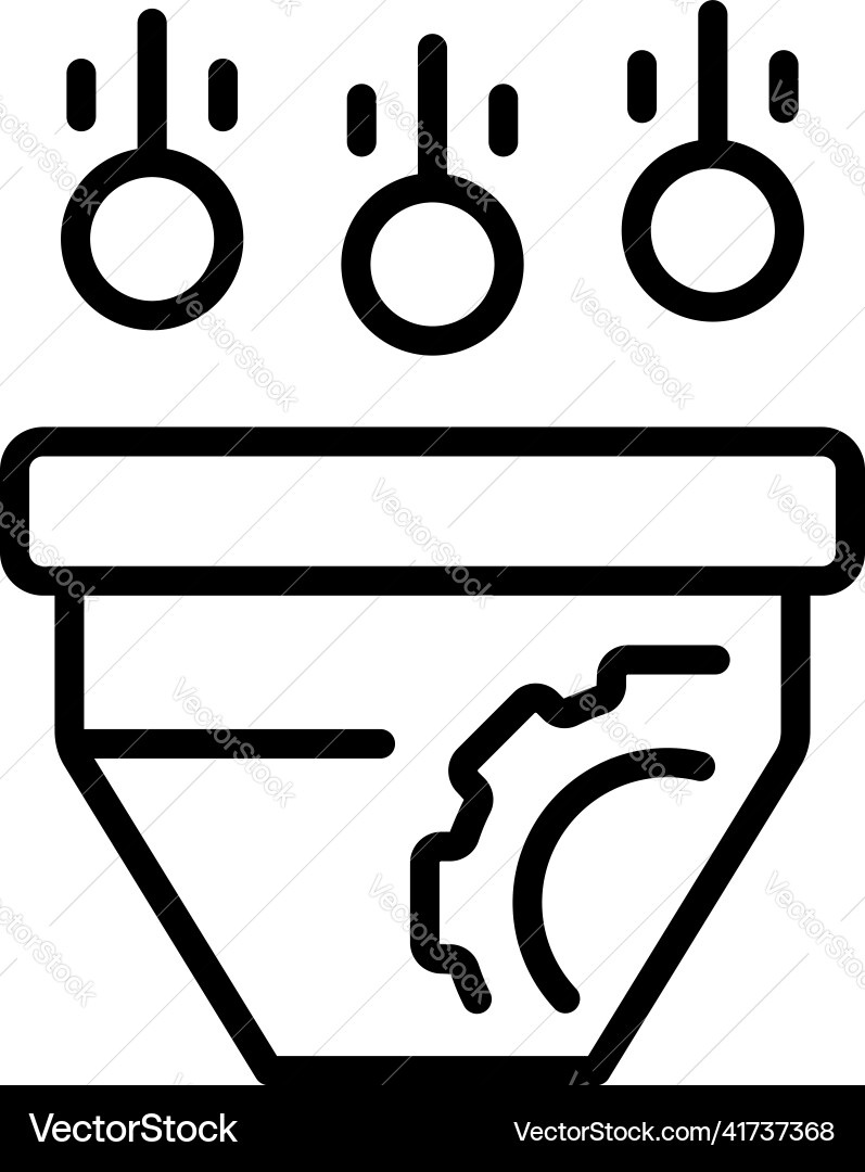 Workflow funnel icon outline work project Workflow funnel icon outline work project vector image