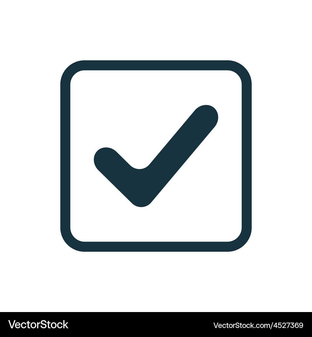 Checkmark Rounded Button Vector Image