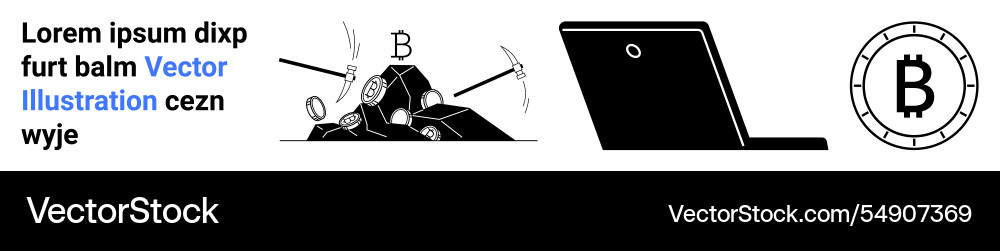 Digital currency and mining concept - bitcoin Digital currency and mining concept - bitcoin vector image