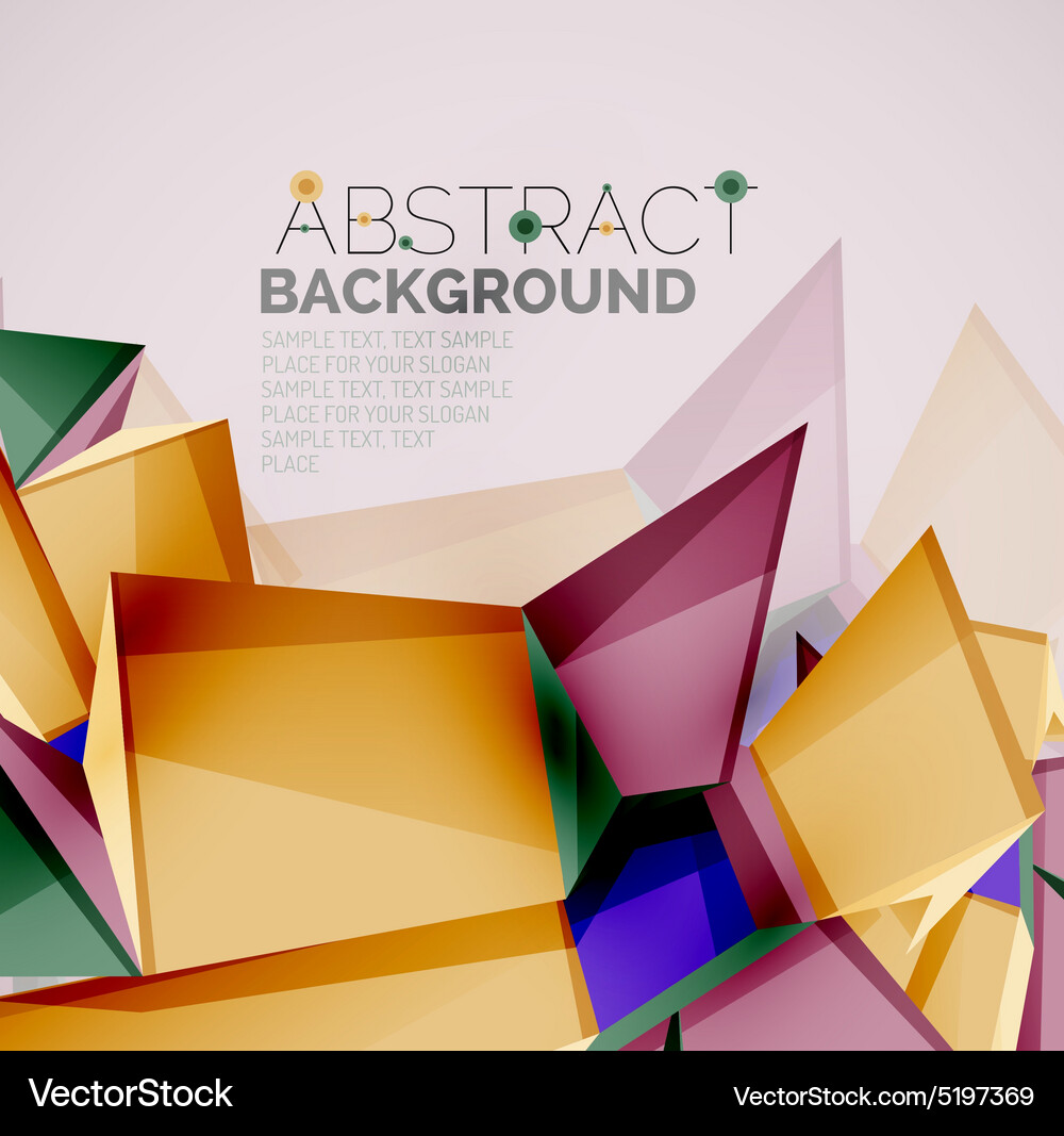 Geometric shapes with sample text abstract Vector Image