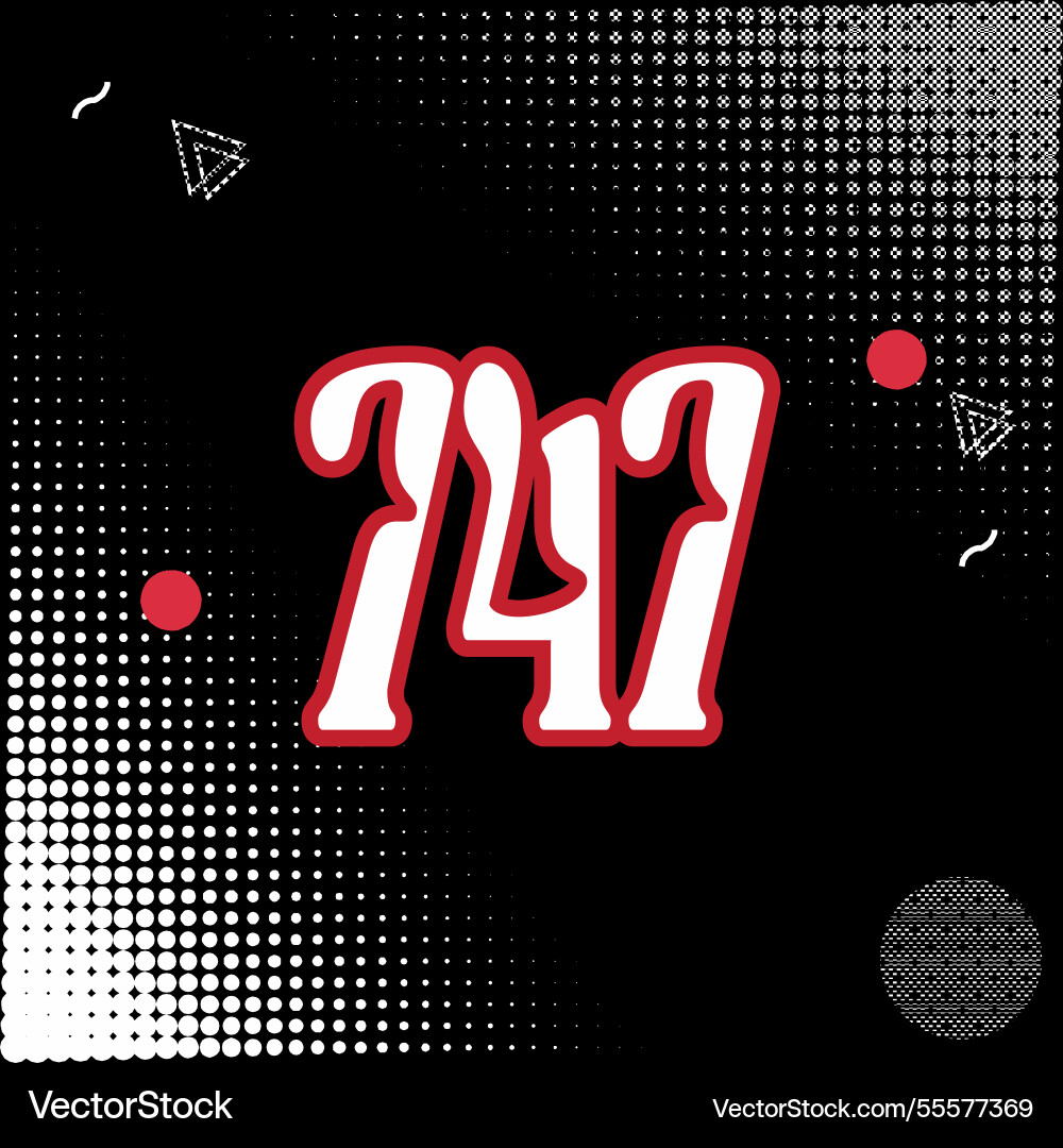 Number font design with decorative dots Vector Image