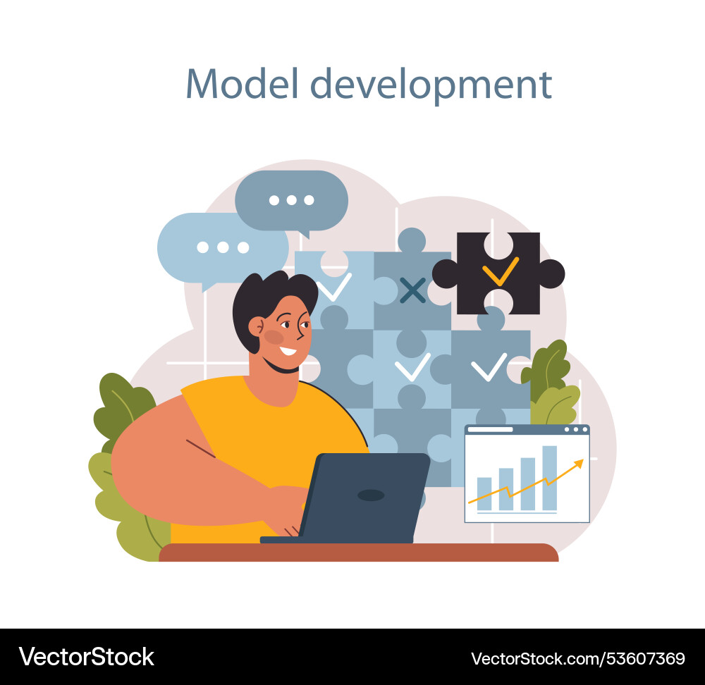 Predictive analytics process of using data Predictive analytics process of using data vector image