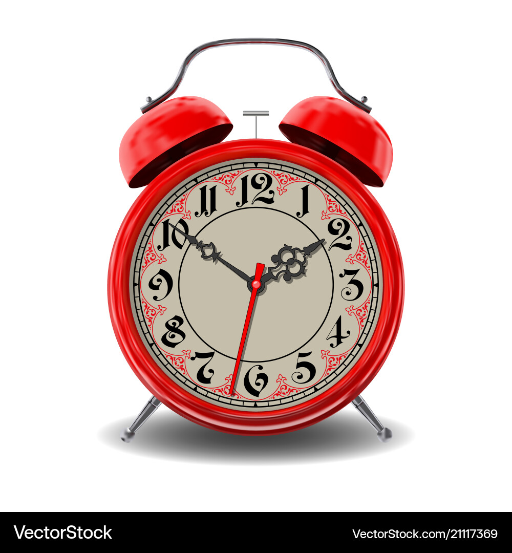 Red alarm clock Royalty Free Vector Image - VectorStock