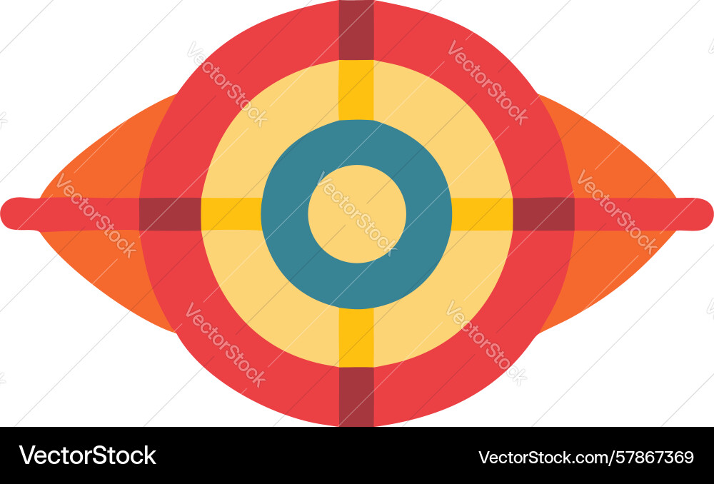 Retro concentric circles abstract design in warm Vector Image