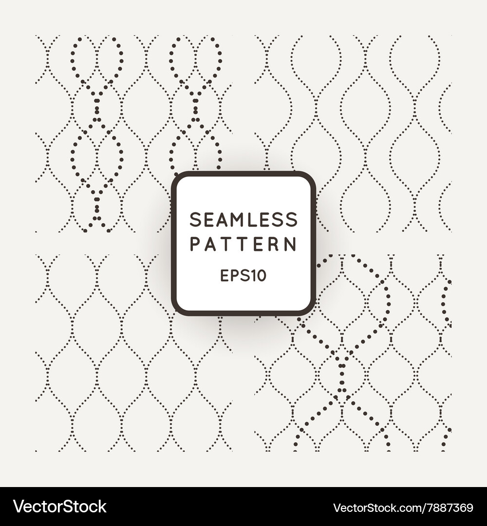 Set of seamless patterns point wavy Vector Image