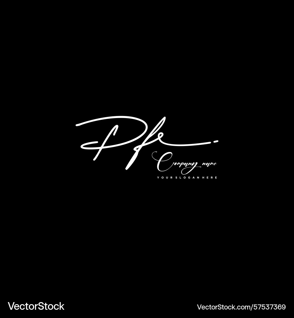 Signature style pf initial logos initials logo Vector Image