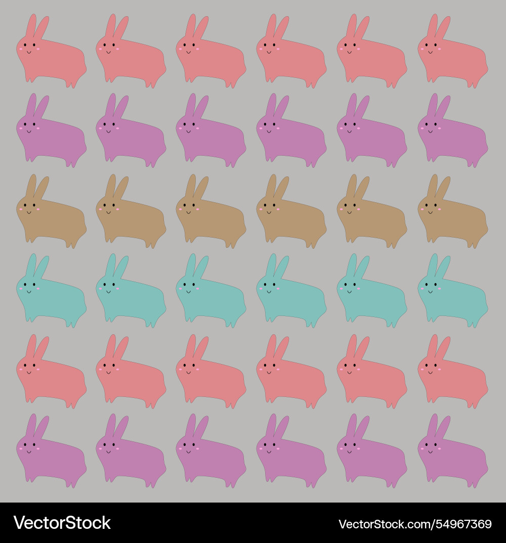 Spring bunnies design pattern texture Vector Image