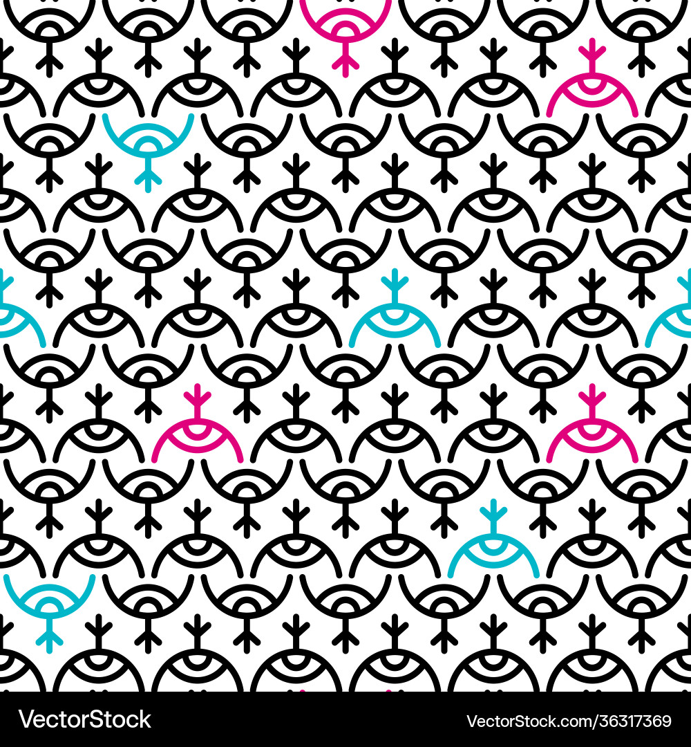 Stock seamless pattern in thin line style Vector Image