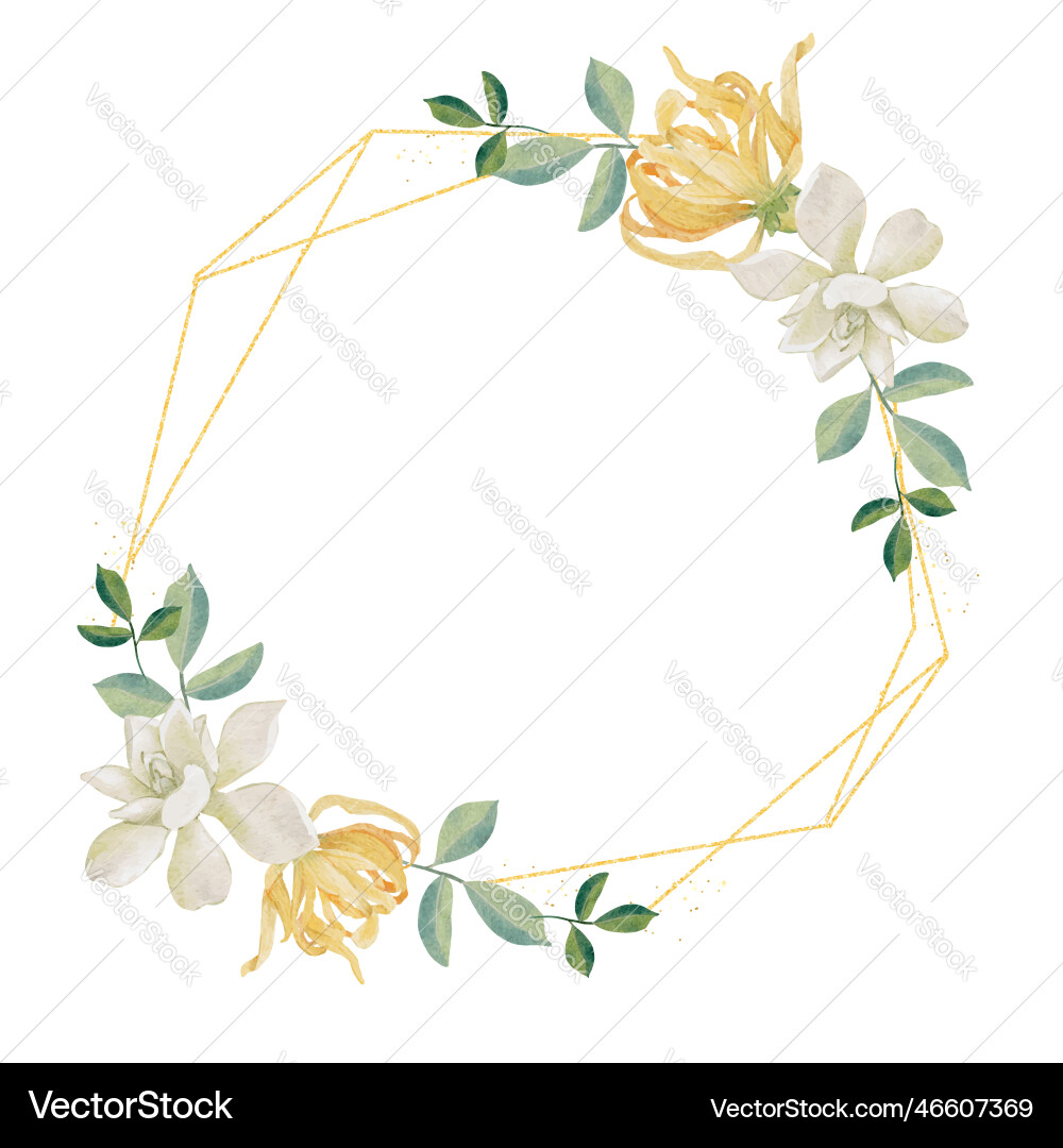 Watercolor white gardenia and thai style flower Watercolor white gardenia and thai style flower vector image