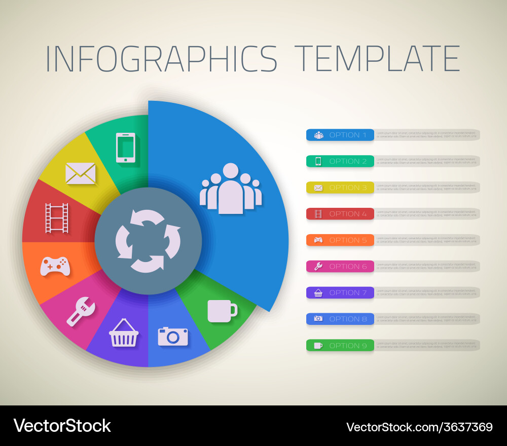 Web infographic timeline pie template layout vector image