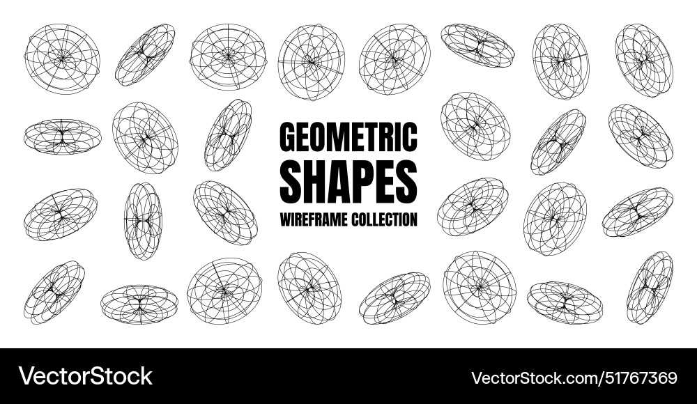 Wireframe lined shapes perspective mesh 3d grid Wireframe lined shapes perspective mesh 3d grid Vector Image