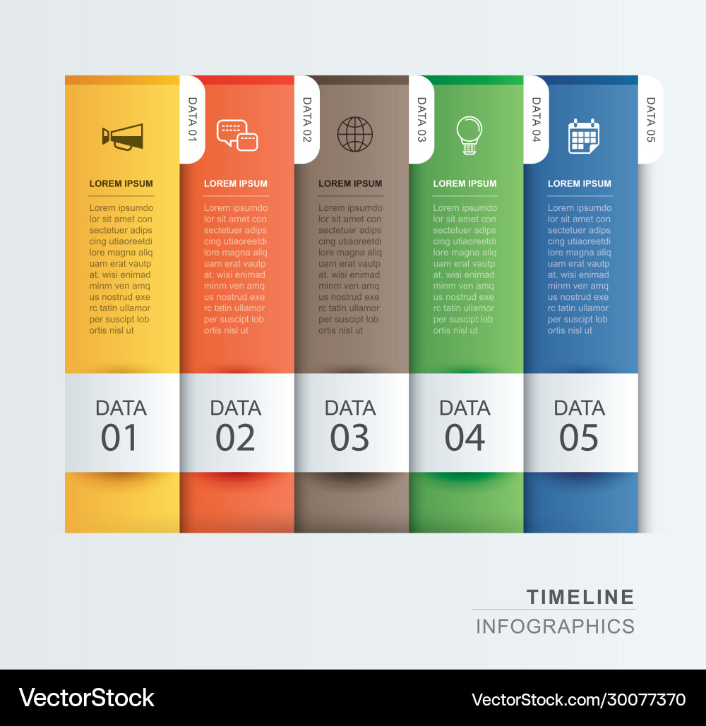 5 data infographics tab paper index template 5 data infographics tab paper index template vector image