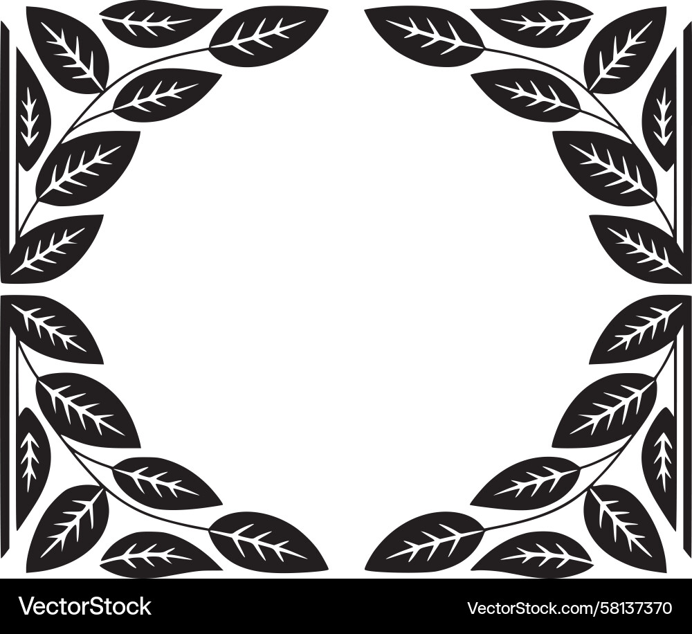 Botanical Frame with Leaf Pattern Vector Image