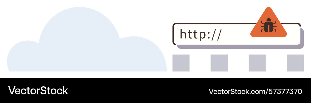 Cybersecurity alert with bug warning on address Cybersecurity alert with bug warning on address vector image