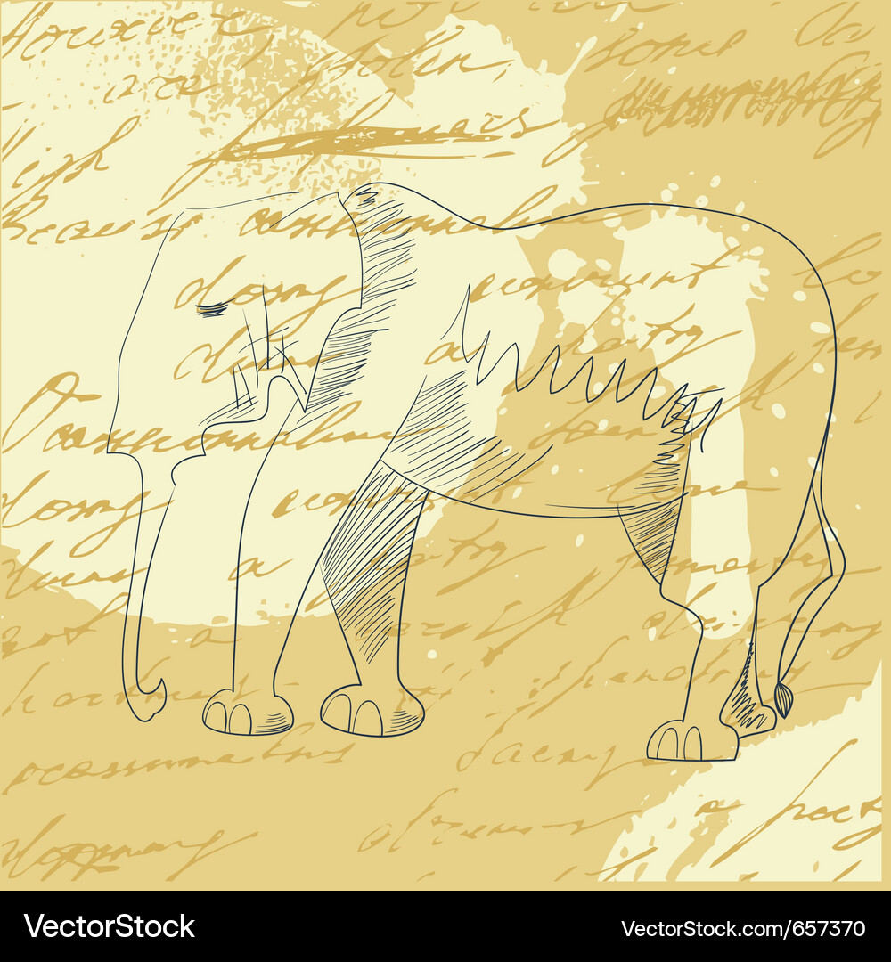 Elephant on Textured Background Vector Image
