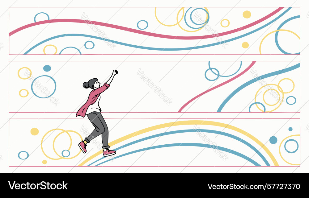 Energetic person running abstract dynamic Vector Image