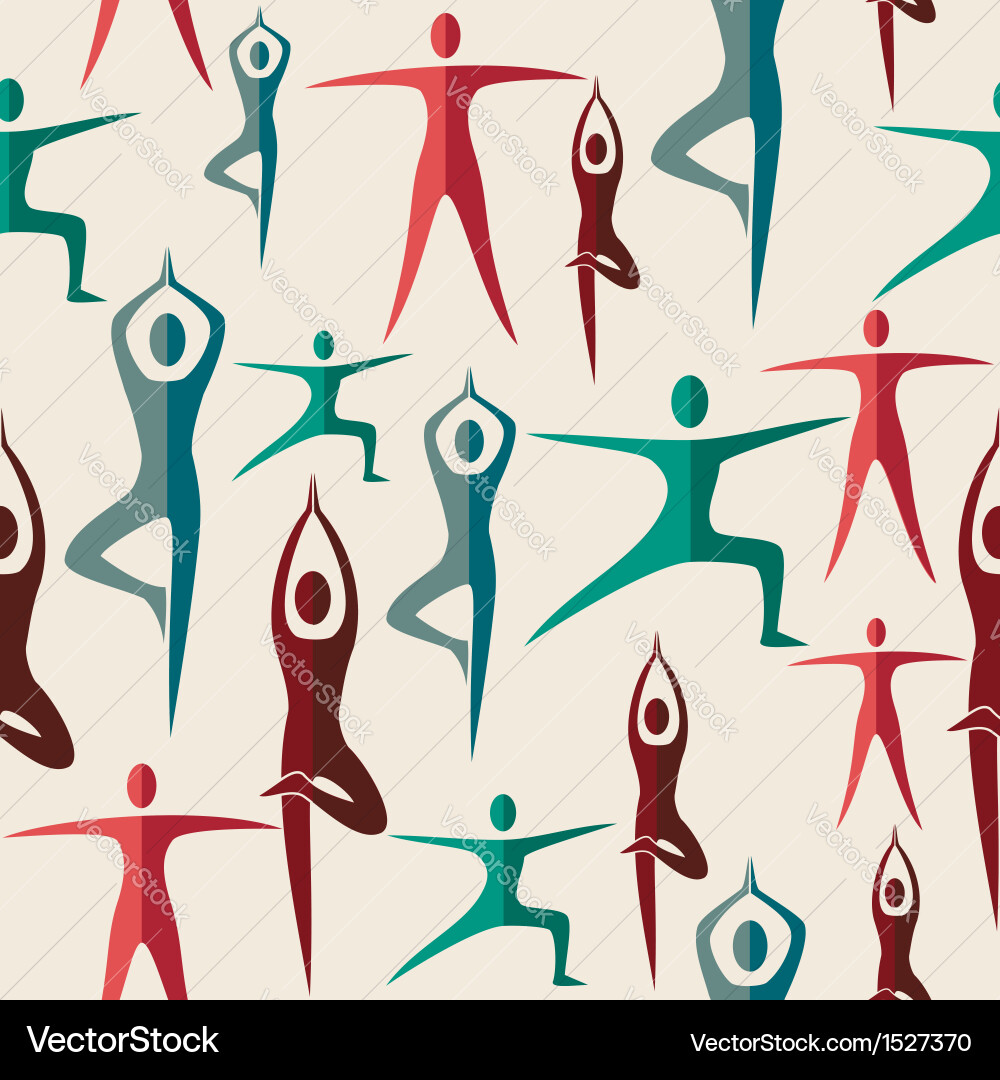 India yoga seamless pattern Royalty Free Vector Image