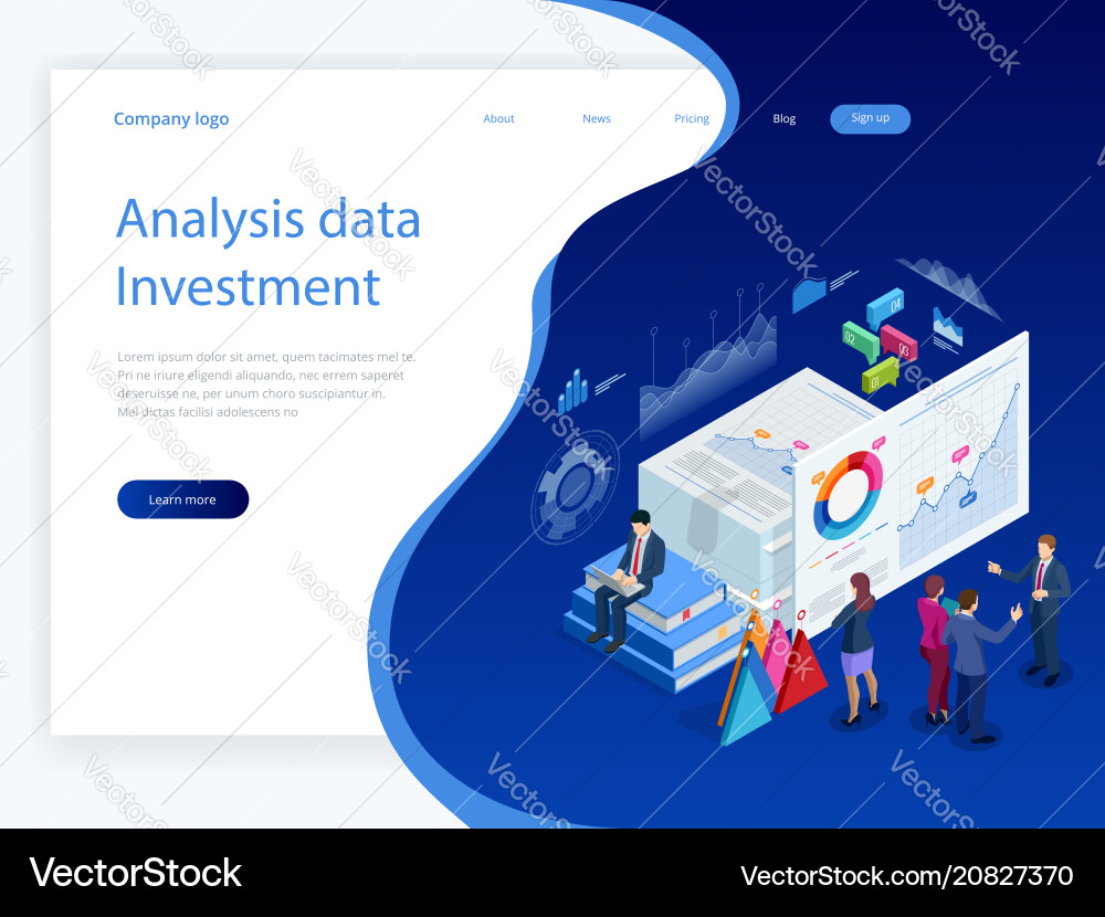 Isometric analysis data and investment stack Isometric analysis data and investment stack vector image