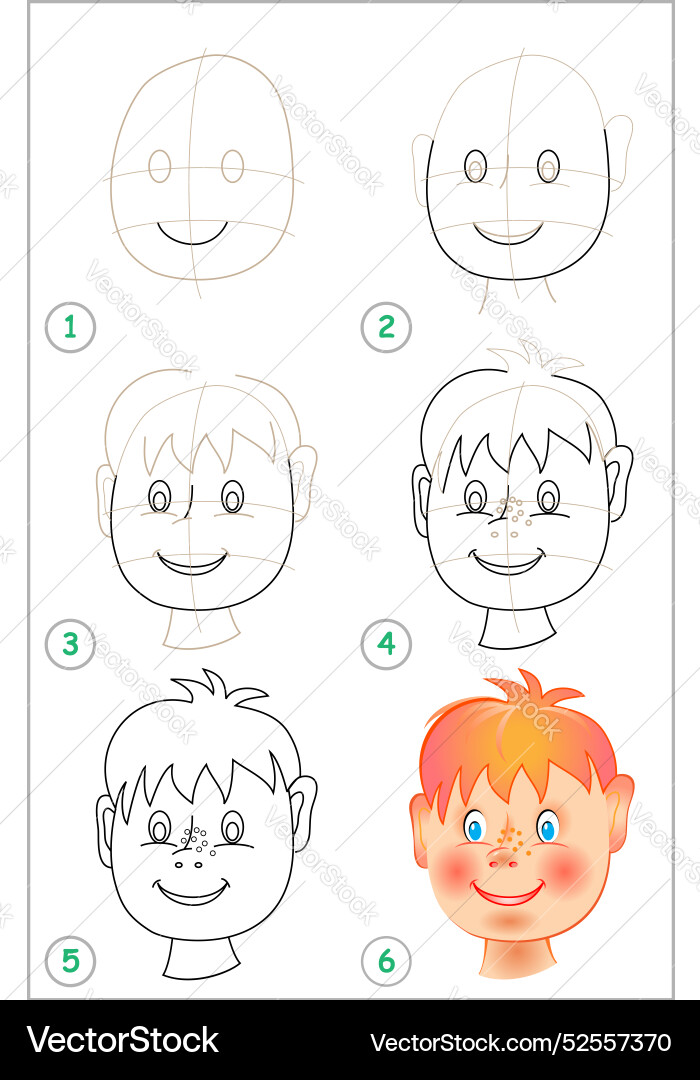 Page shows how to learn step by draw Page shows how to learn step by draw vector image