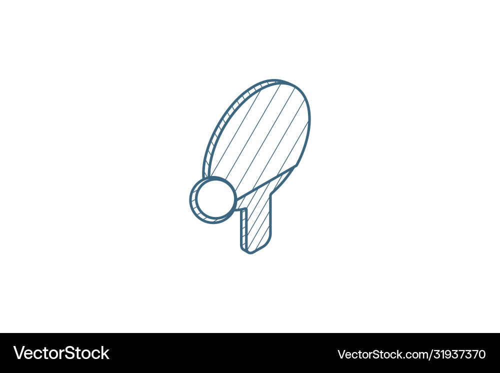 Ping Pong Schläger und Ball isometrische Ikone 3d Linie Ping Pong Schläger und Ball isometrische Ikone 3d Linie vektorbild