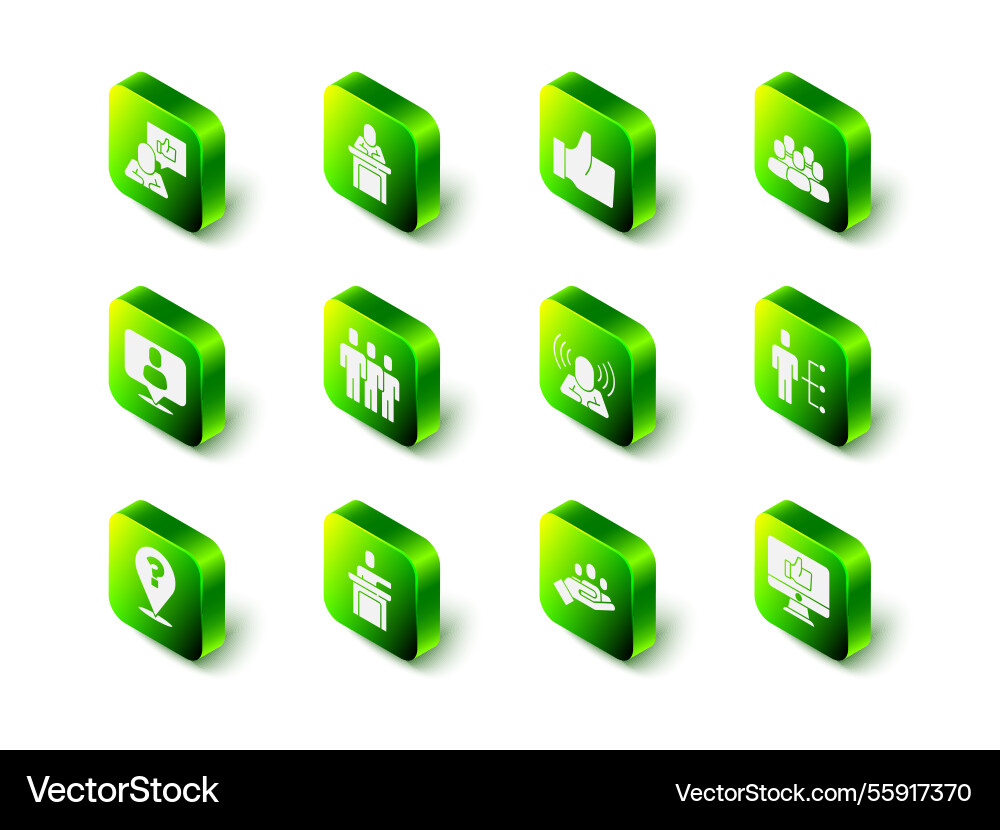 Set speaker hand like project team base user Vector Image