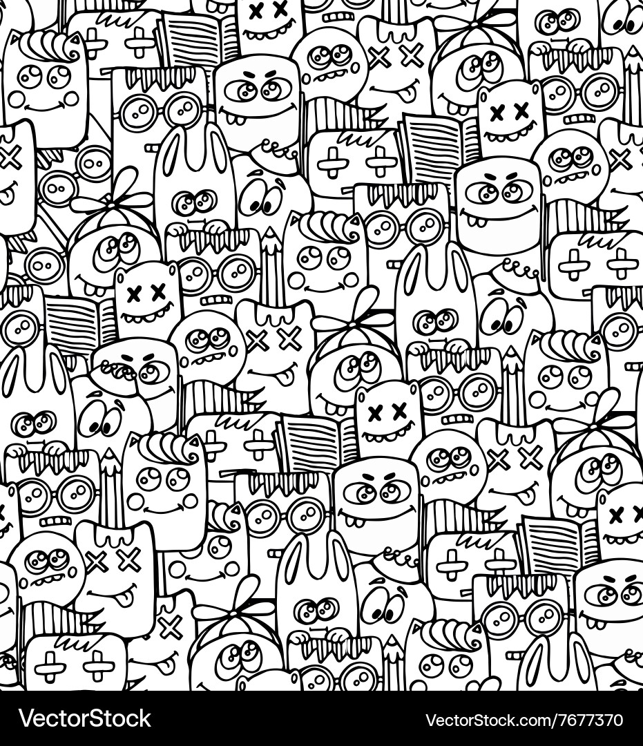 Zany Character Pattern vector image