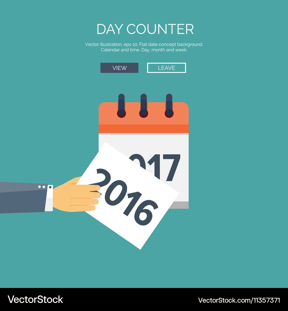 Flat calendar icon date and time background new Vector Image