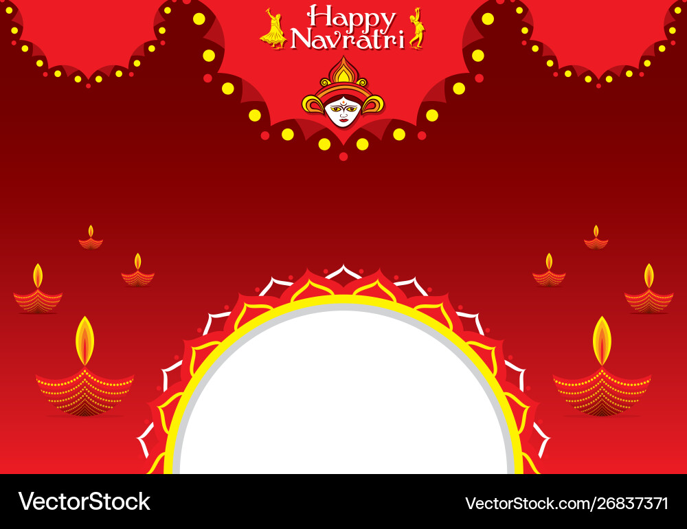 Happy navratri festival banner design vector image