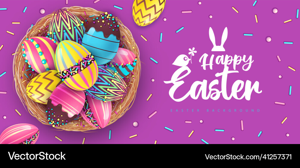 Holiday easter background with eggs Holiday easter background with eggs vector image