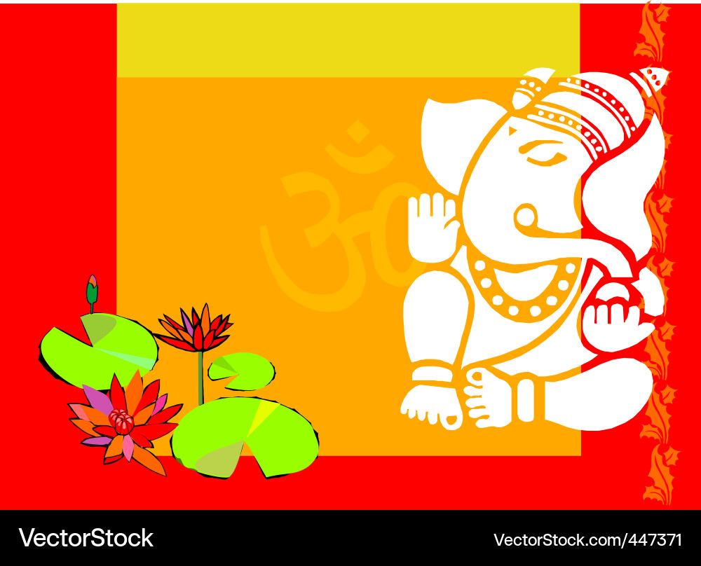 Lord Ganesha with Lotus vector image