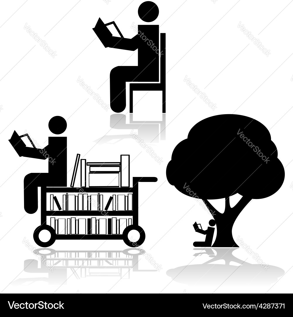 Reading icons vector image