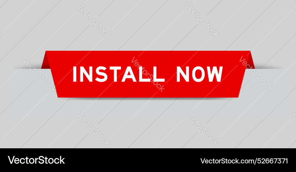 Red color inserted label with word install now Red color inserted label with word install now Vector Image
