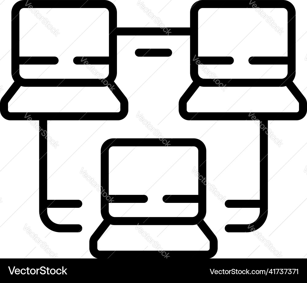 Workflow network icon outline work process Workflow network icon outline work process vector image