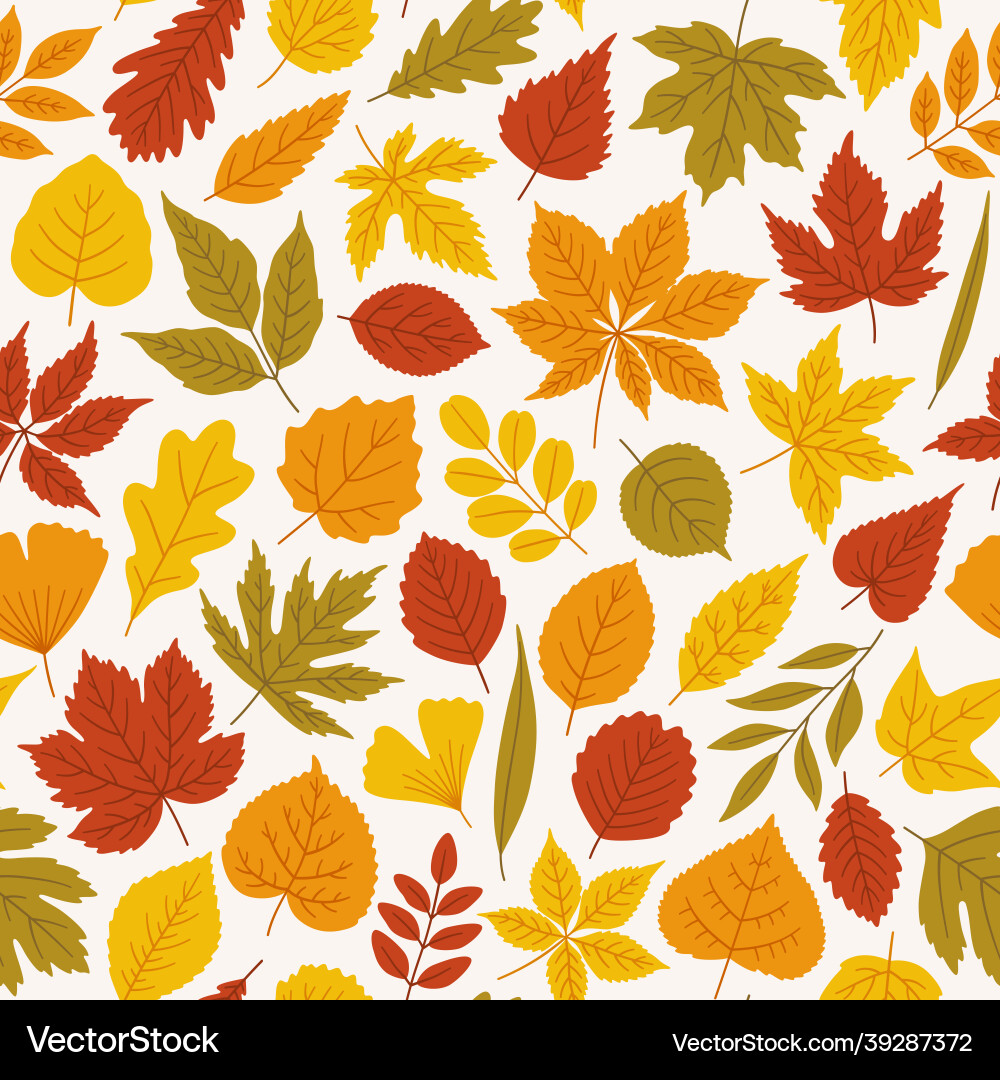 Autumn Leaf Pattern - Seamless Vector Image