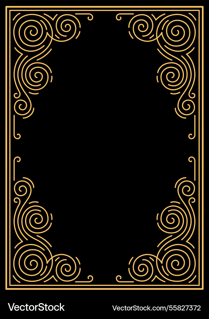 Line curl frame modern decorative linear Vector Image